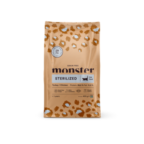 Monster Cat Grain Free Sterilized kalkon-kyckling 400 g för steriliserade katter