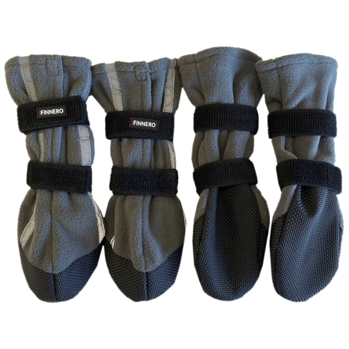 FINNERO Halla reflexiva fleecetossor grå 4-pack XS för hundar