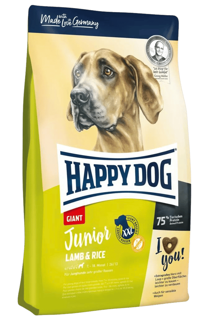 Happy Dog Junior Giant Lamb & Rice 15 kg för hundar