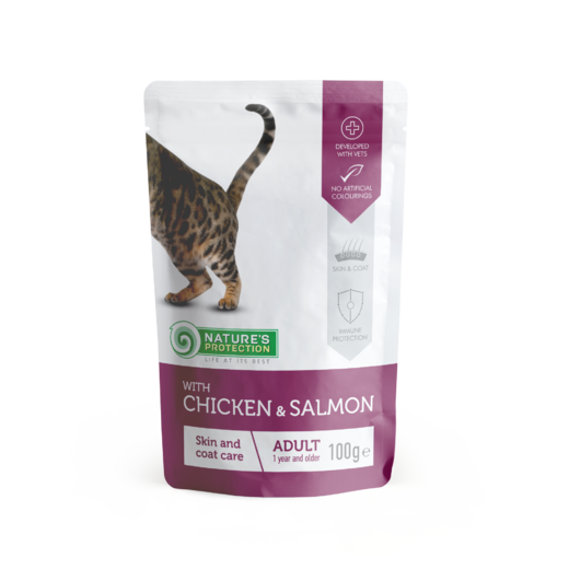 Nature's Protection Adult kyckling & lax 22 x 100 g för katter