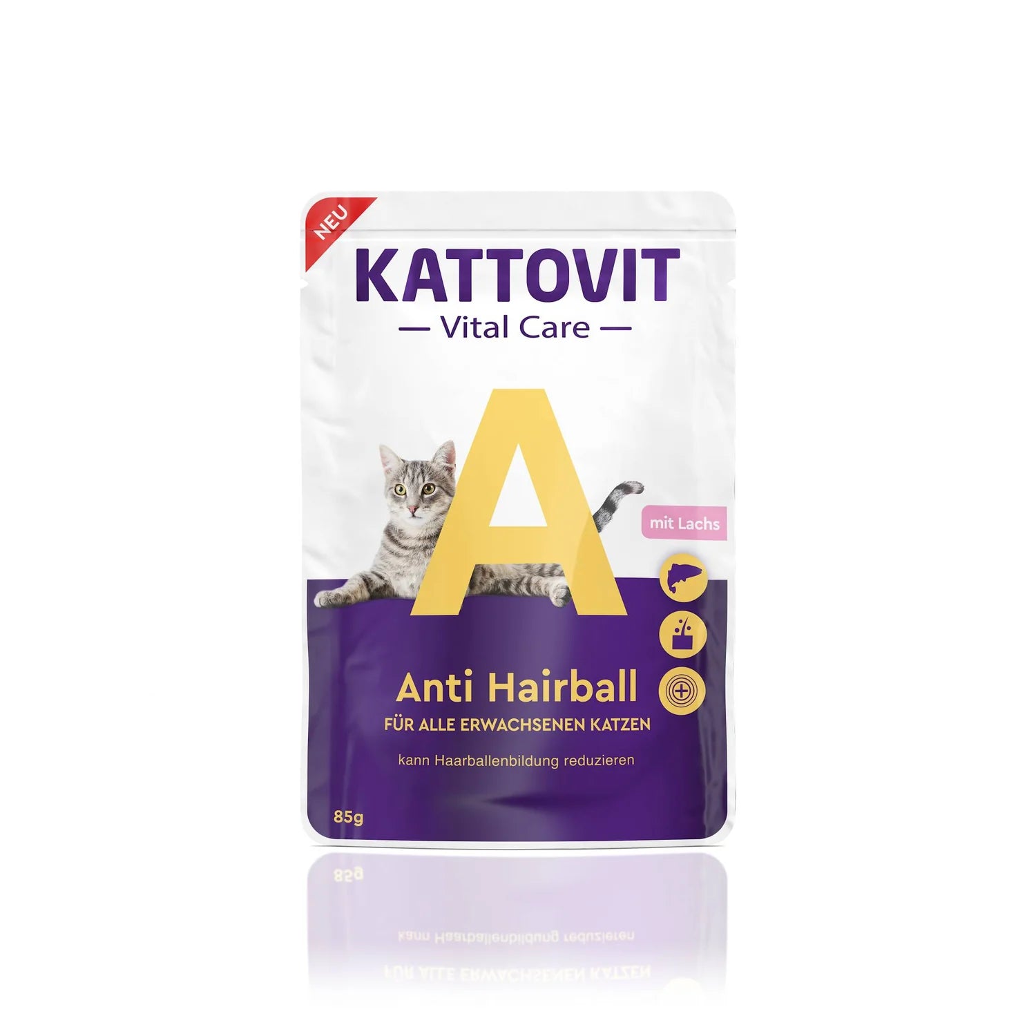 Kattovit Vital Care Anti Hairball lõhe ja linnastega märgtoit kassidele 24 x 85 g