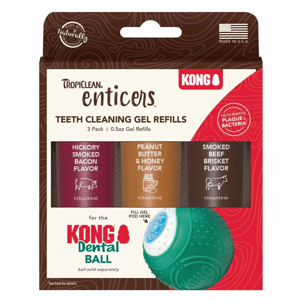 Kong Dental Ball Refills – Tropiclean tandrengöringsgel 3 st