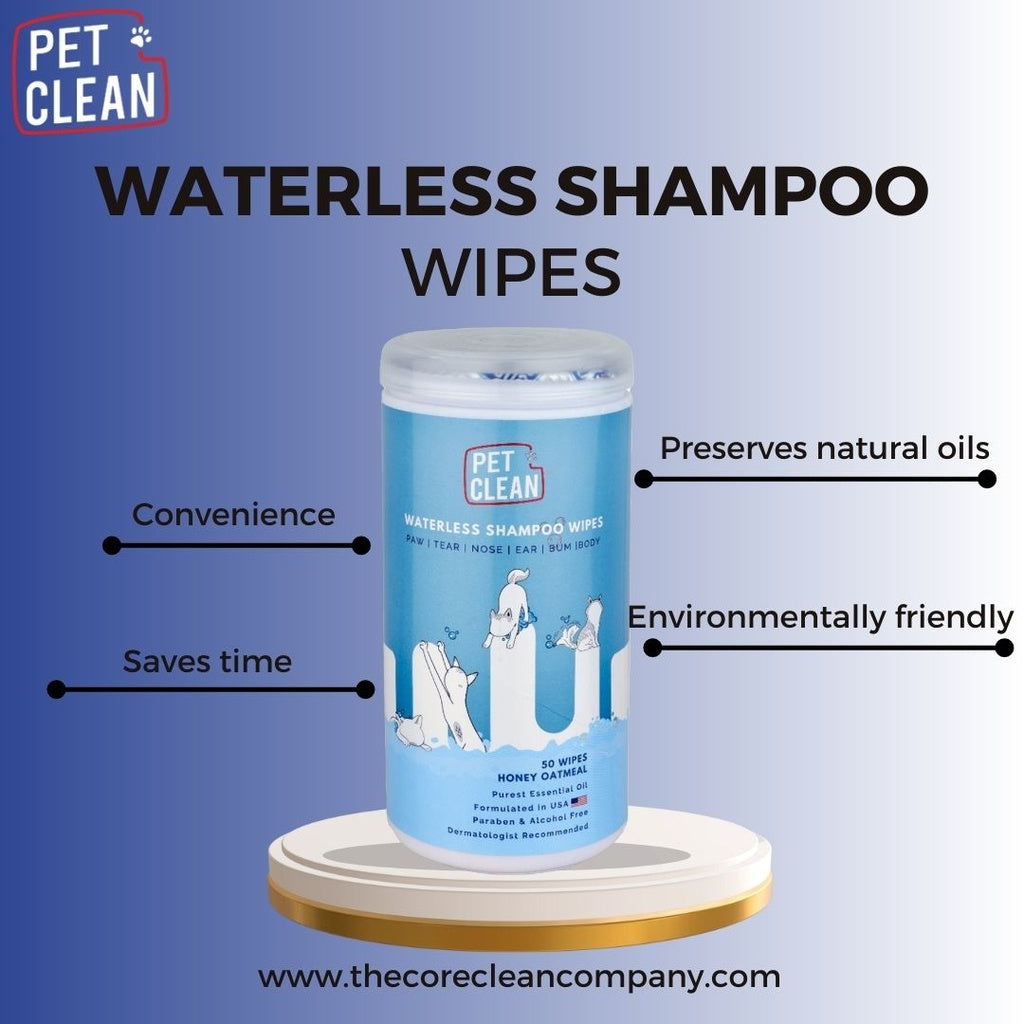 Pet Clean torrschampowipes 50 st för hundar och katter