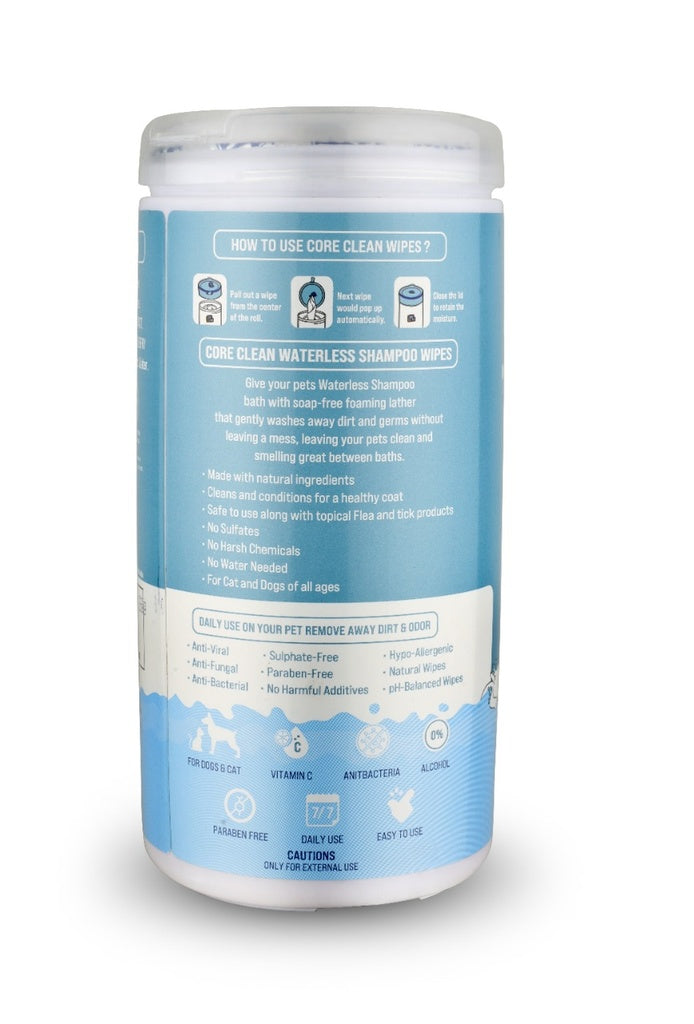 Pet Clean torrschampowipes 50 st för hundar och katter