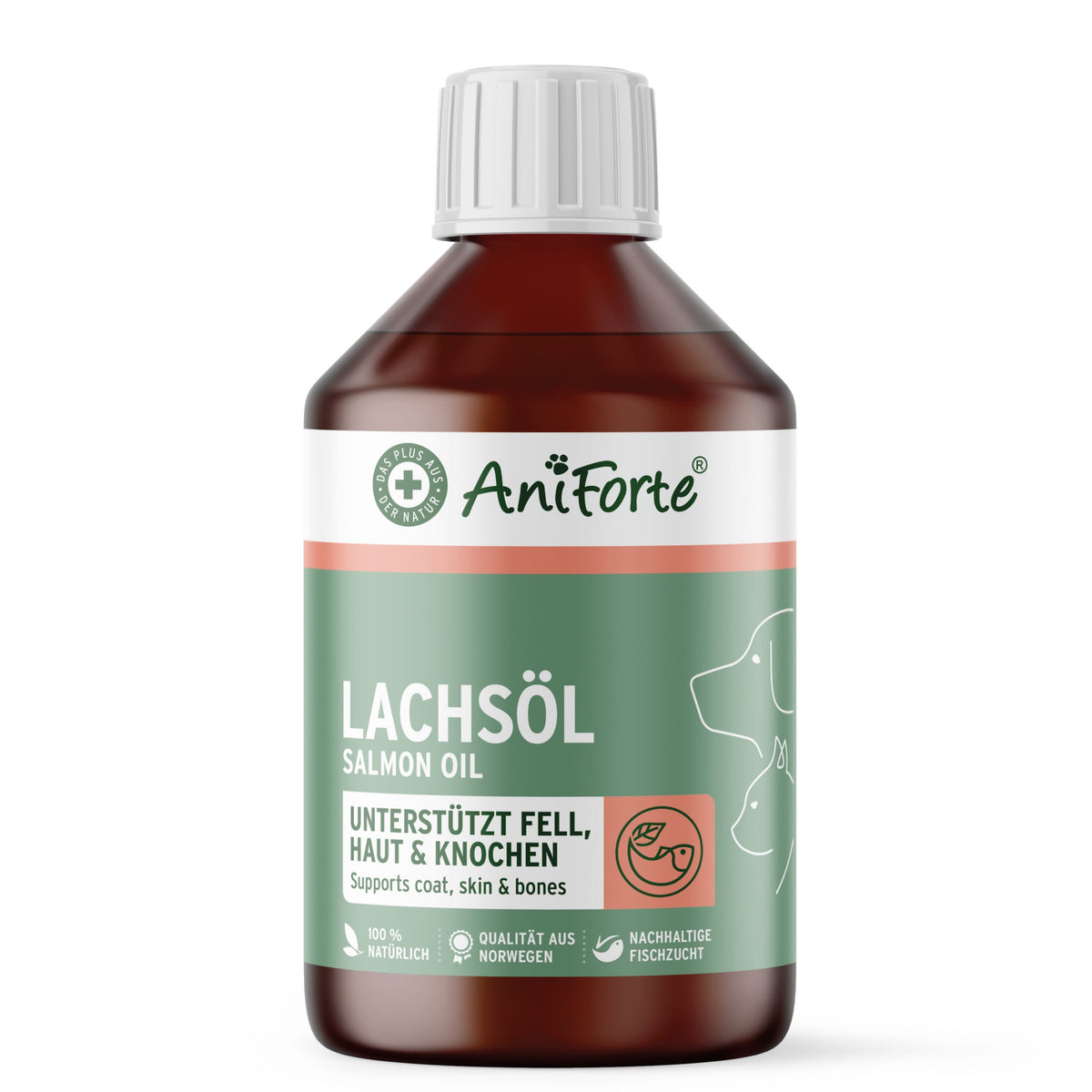 AniForte Salmon Oil tillskot för hundar, katter och hästar 250 ml