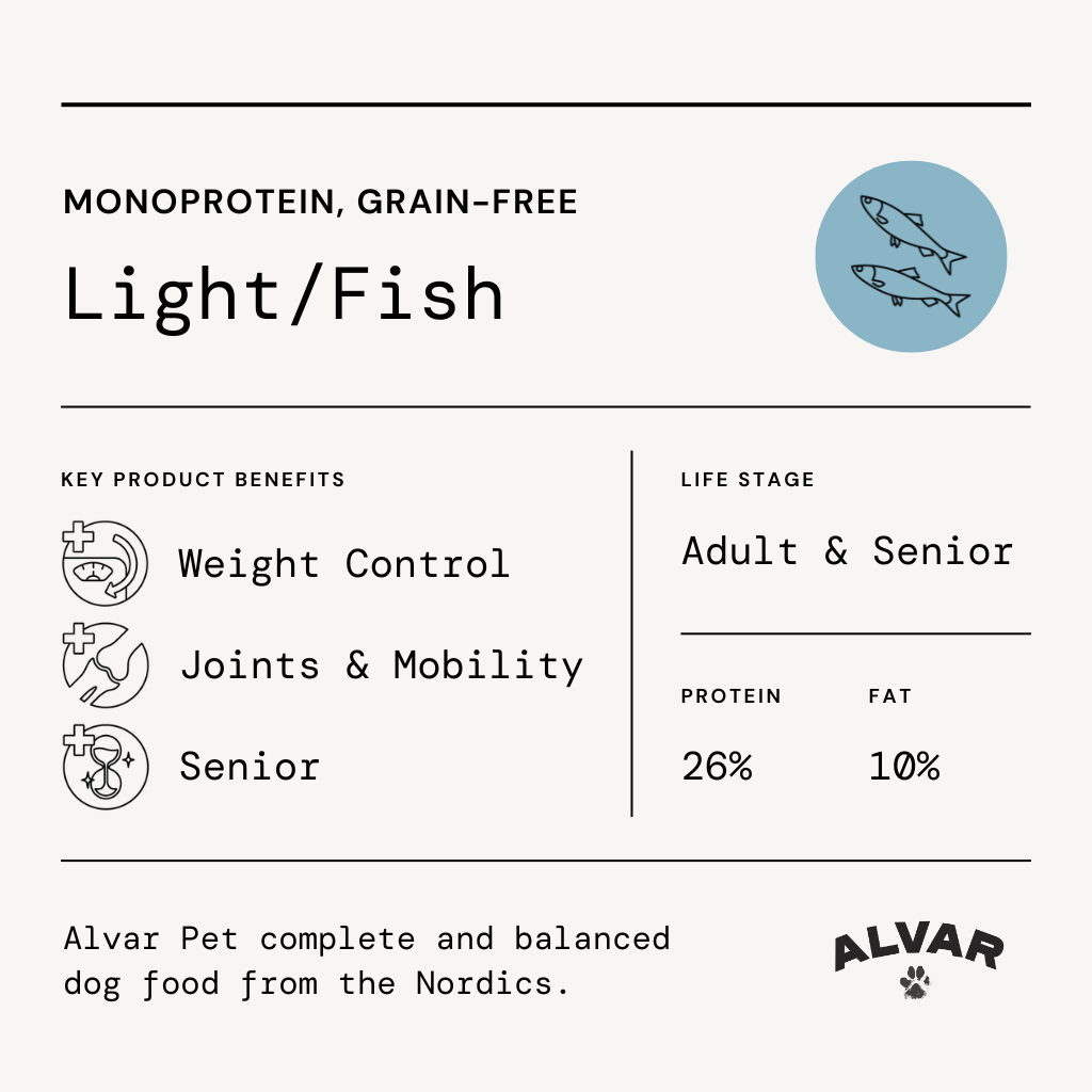 Alvar Pet Light/Fish dry food for dogs 2 x 7 kg SAVE PACK