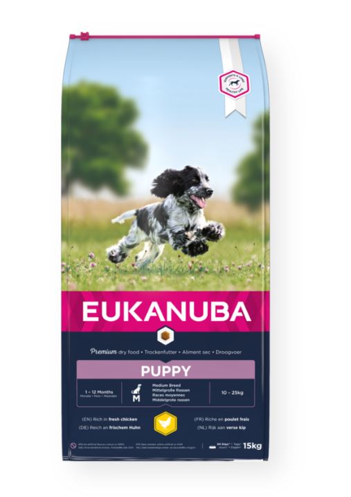 Eukanuba Canine Puppy Medium 15 kg för hundar