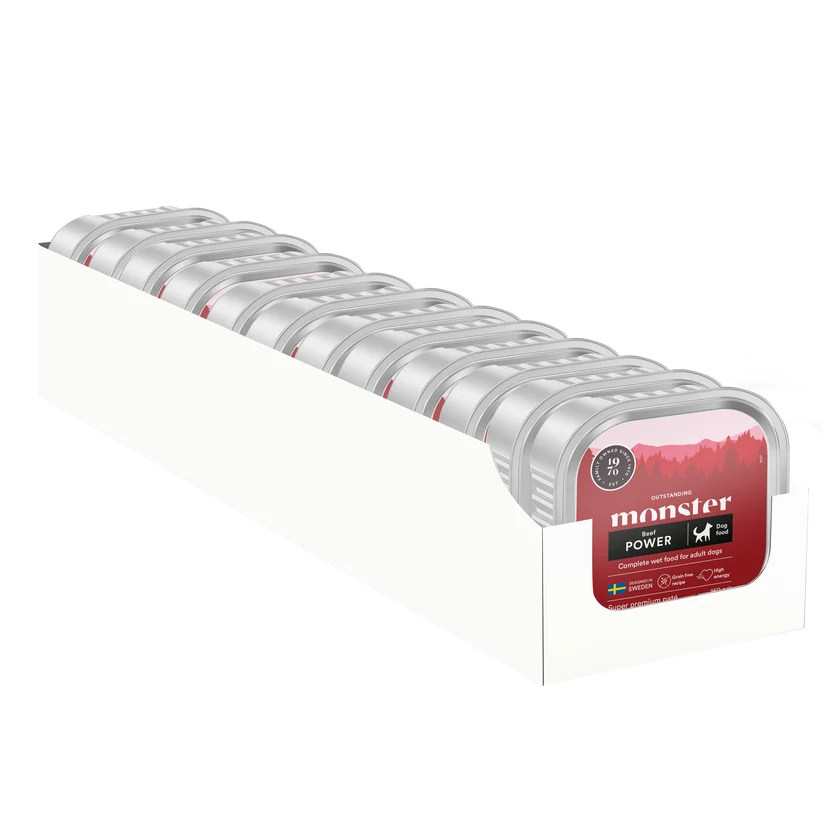 Monster Dog Adult Power Paté nötkött för hund 12 x 150 g