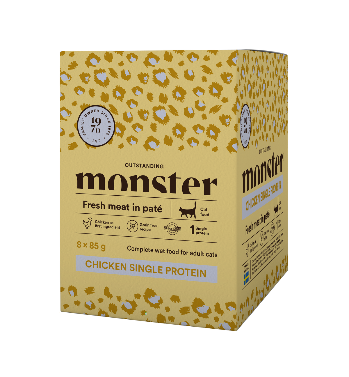Monster Cat Pouches Adult Chicken 8 x 85 g för katter