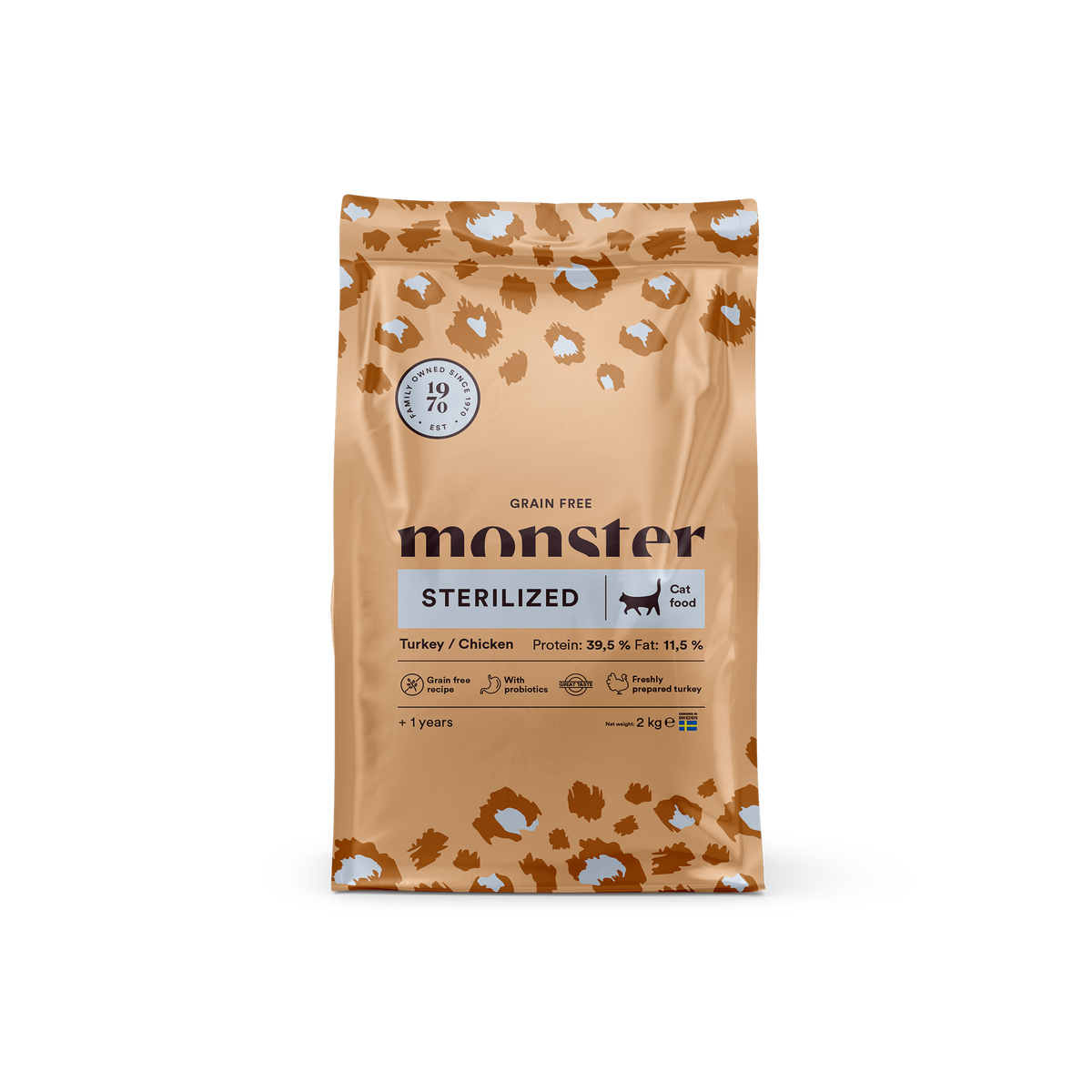 Monster Cat Grain Free Sterilized Turkey-Chicken 2 kg för katter