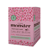 Monster Cat Pouches Kitten Chicken-Turkey 8 x 85 g för kattungar