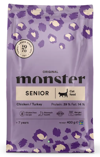 Monster Cat Original Senior kyckling-kalkon 400 g för äldre katter