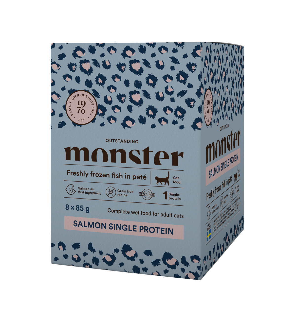 Monster Cat Pouches Adult Salmon 8 x 85 g för katter