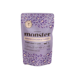Monster Cat Pouches Senior Chicken-Turkey 85 g för katter