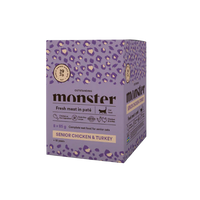 Monster Cat Pouches Senior märgtoit kassidele kana ja kalkuniga, 8 × 85 g MULTIPAKK