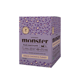 Monster Cat Pouches Senior Chicken-Turkey 8 x 85 g för katter