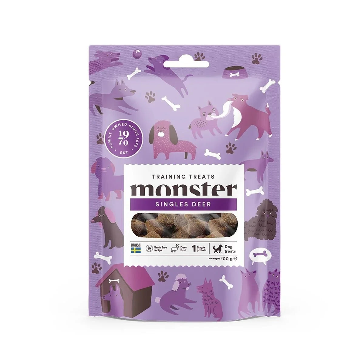 Monster Träningsgodis Hjort 100 g för hundar
