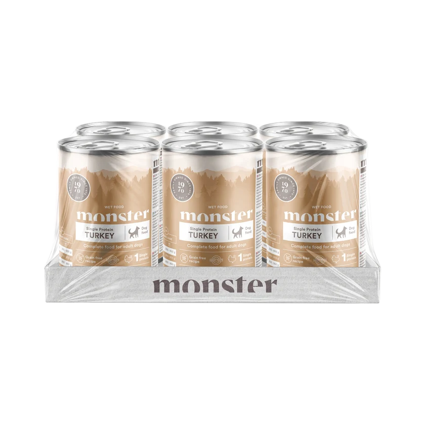 Monster Dog Adult Single Protein Turkey 6 x 400 g