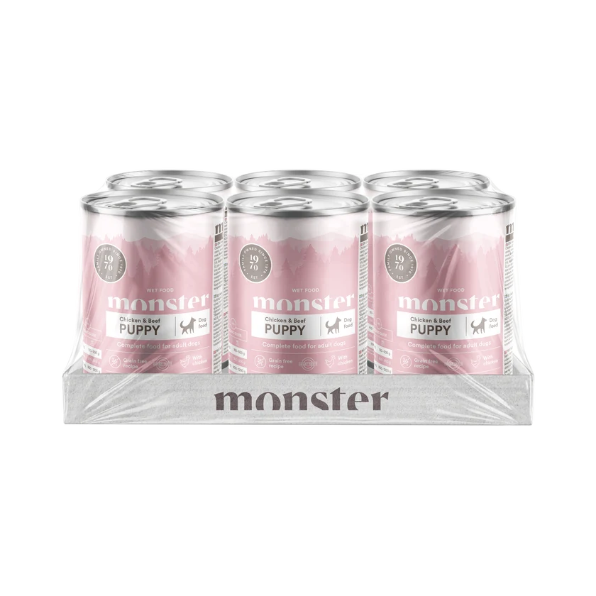 Monster Dog Puppy Chicken-Beef 6 x 400 g