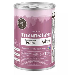 Monster Dog Adult Single Protein pork för hund 6 x 400 g