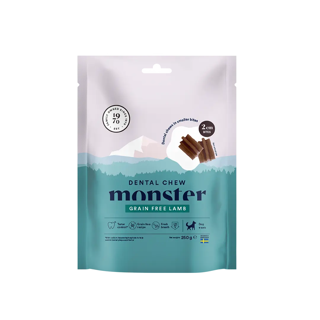 Monster Dental Bites lamm 250 g för hundar
