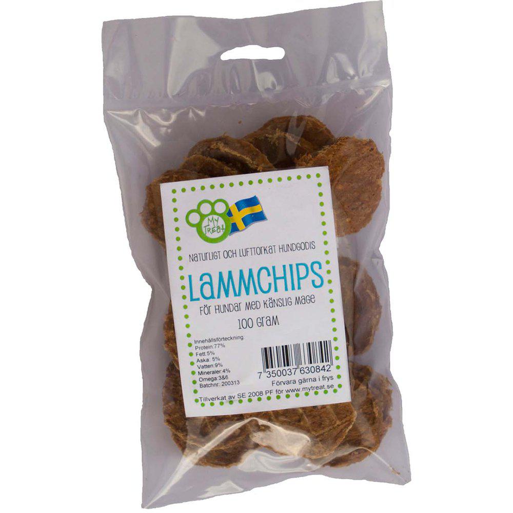 My Treat lufttorkade lammchips 100 g för hundar