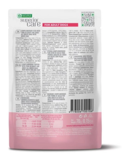 Nature's Protection Superior Care White Adult All Breeds tonfisk för hundar 24 x 70 g