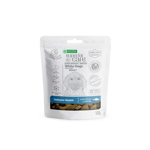 Nature's Protection Superior Care White Dogs Adult spannmålsfritt sillgodis 150 g för hundar