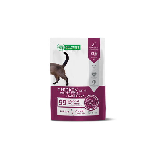 Nature's Protection Adult urinary kyckling & vit fisk & tranbär 22 x 100 g för katter