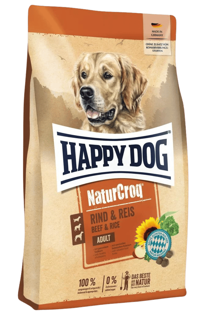 Happy Dog NaturCroq Rind & Reis 15 kg för hundar