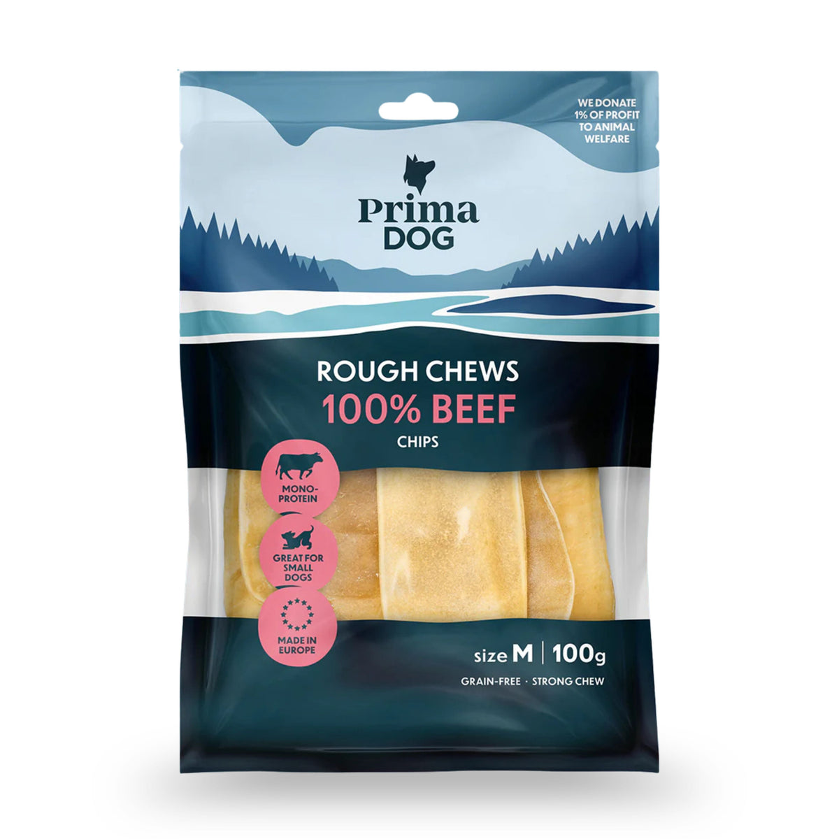 PrimaDog Rough Chews Beef Chip chew bone M 100g
