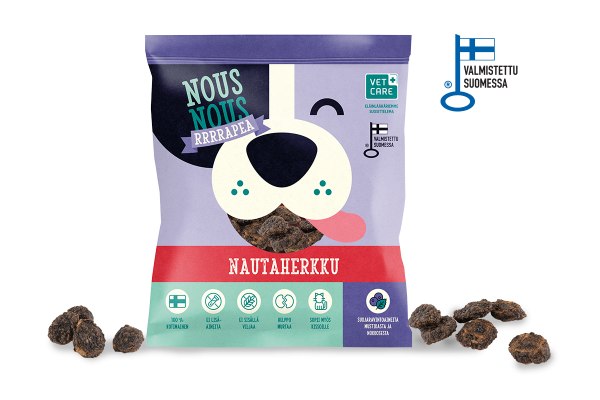 NousNous krispigt nötköttgodis 150 g för hundar