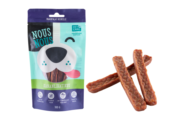 NousNous kycklingstrimlor 100 g för hundar