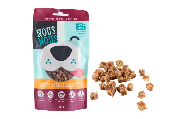NousNous små tärningar av ankkött 100 g för hundar