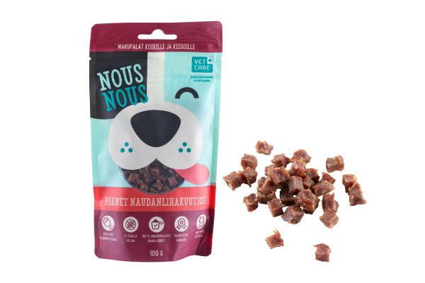 NousNous små tärningar av nötkött 100 g för hundar