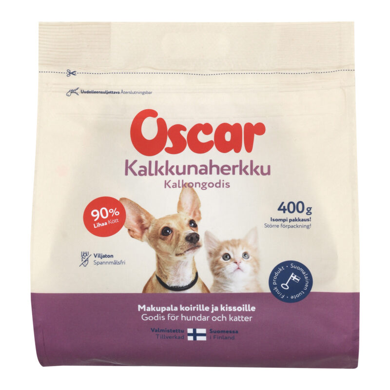 Oscar Kalkongodis 400 g för hundar och katter