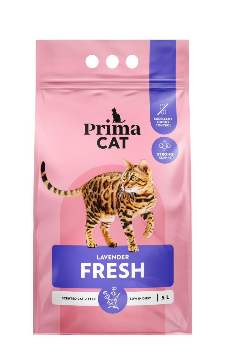 PrimaCat Fresh Lavender lavendlilõhnaline klombistuv kassiliiv 5 l