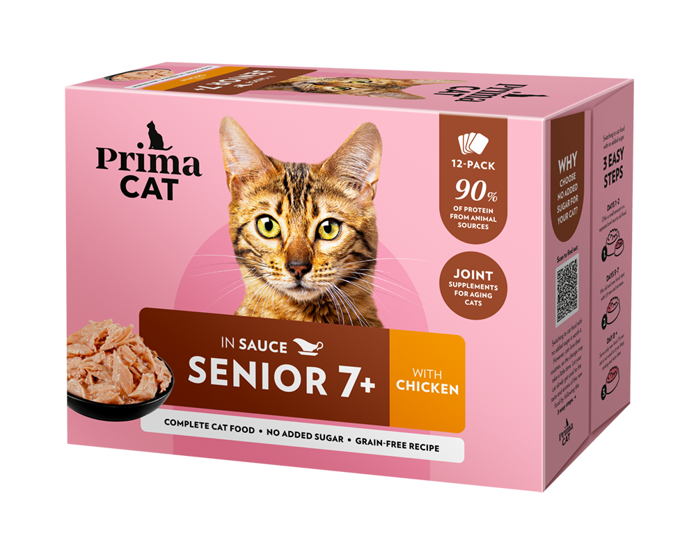 PrimaCat Senior kyckling i sås 12 x 85 g