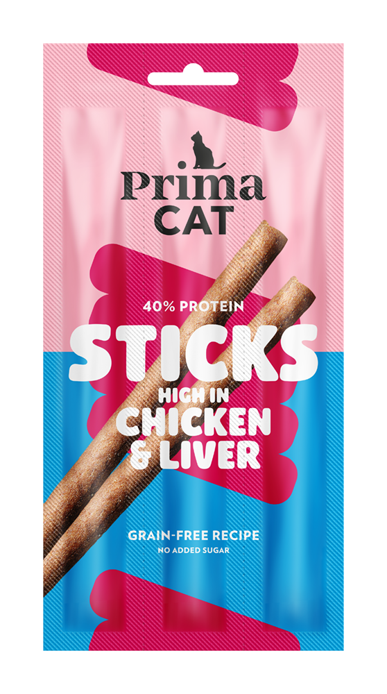 PrimaCat Sticks Chicken-Liver Godis för katter 15 g