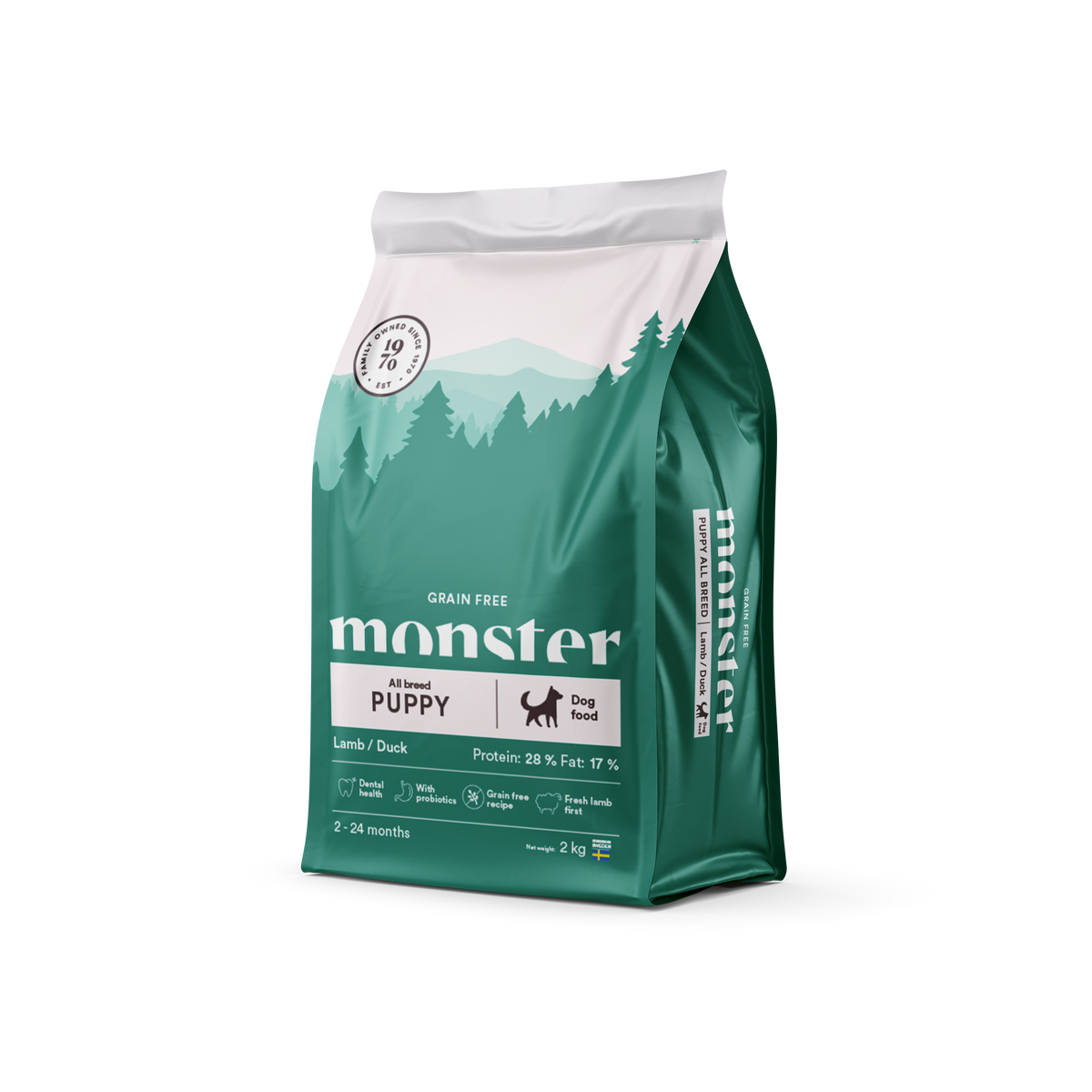 Monster Dog Grain Free Puppy All Breed Lamb-Duck 2 kg för valpar