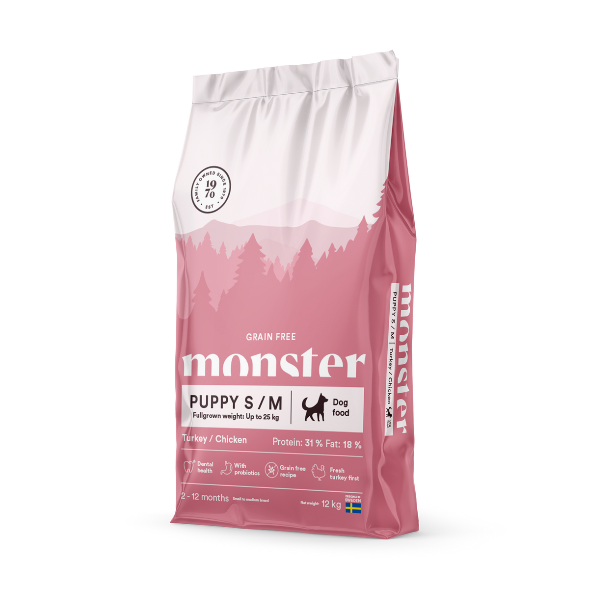 Monster Dog Grain Free Puppy S/M Turkey-Chicken 12 kg för valpar