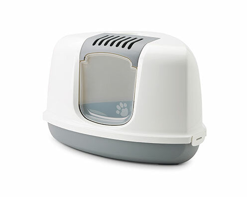 Savic Nestor Corner Covered Litter Box Grey 58.5 x 45.5 x 40 cm
