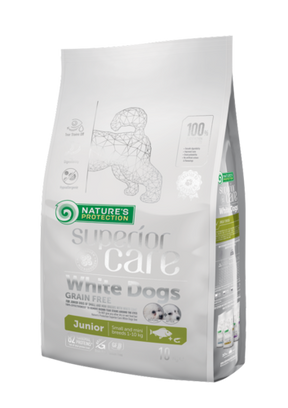 Nature's Protection Superior Care White Dogs Junior Small & Mini Breeds Vitfisk torrfoder 1,5 kg