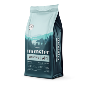 Monster Dog original adult sensitive white fish för hund 12 kg