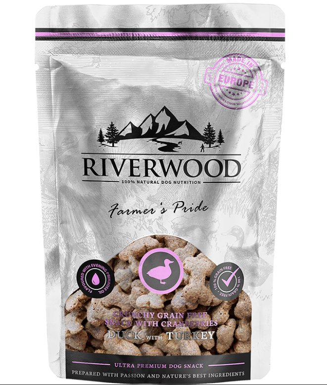 Riverwood krispiga spannmålsfri anka & kalkon snacks 200 g

