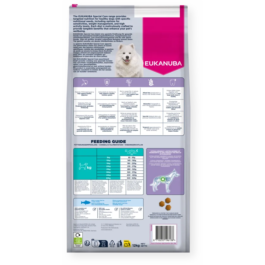 Eukanuba Special Care Sensitive Skin Adult torrfoder för hund 12 kg