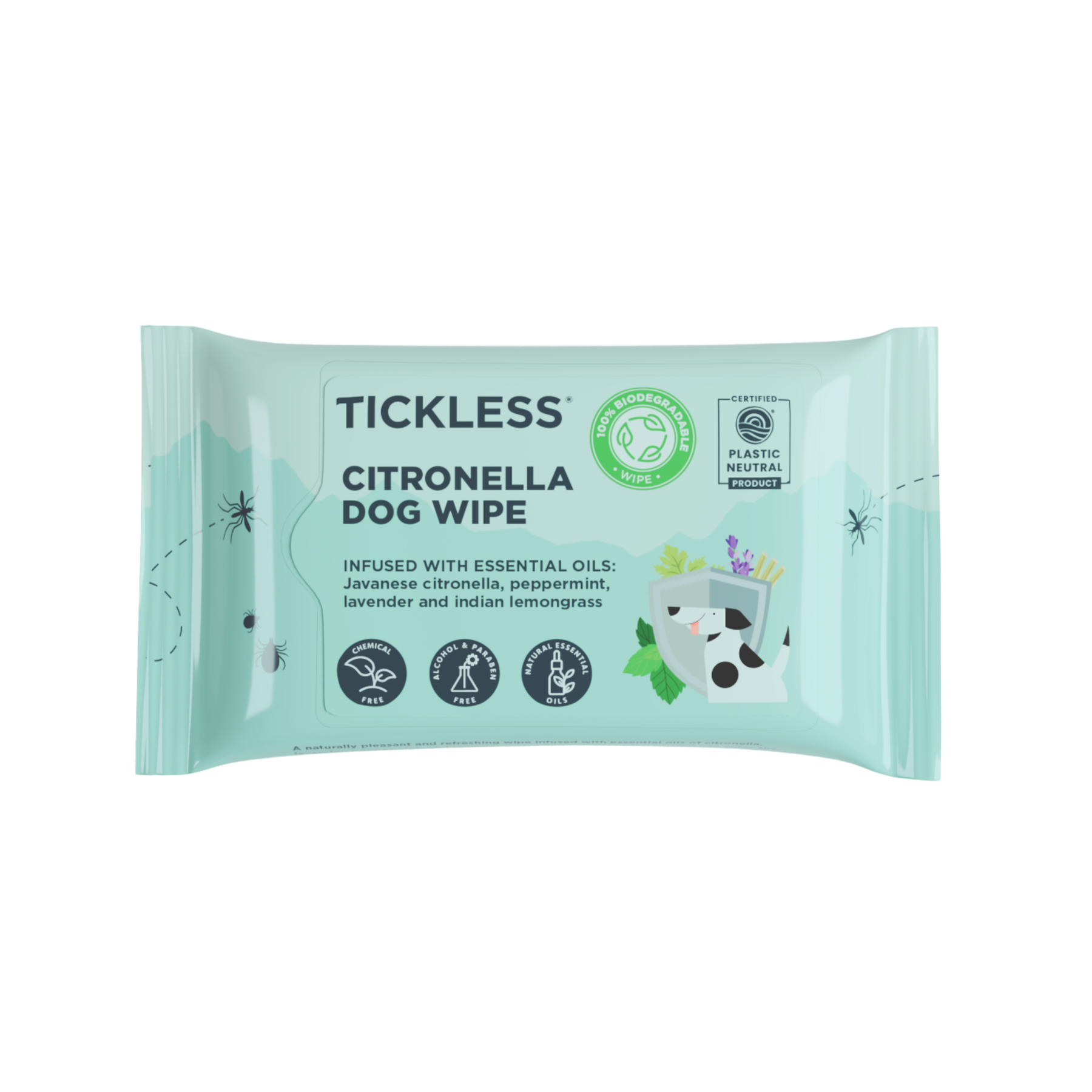 Tickless Citronella Dog Wipe 20 pcs