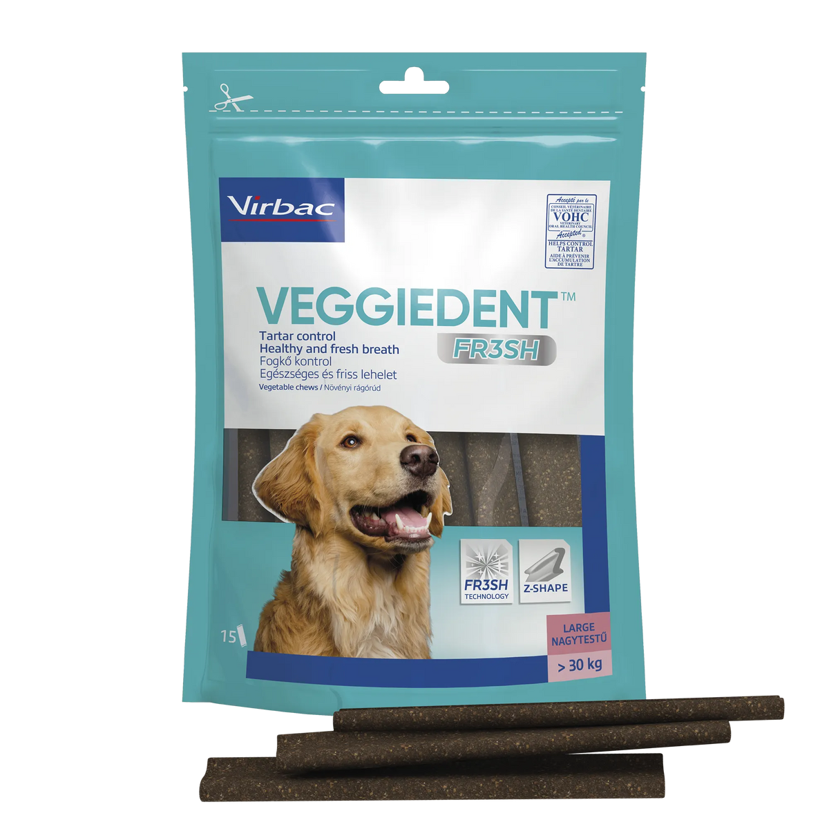 Virbac VeggieDent FR3SH® dentaltugg för hund >30 kg
