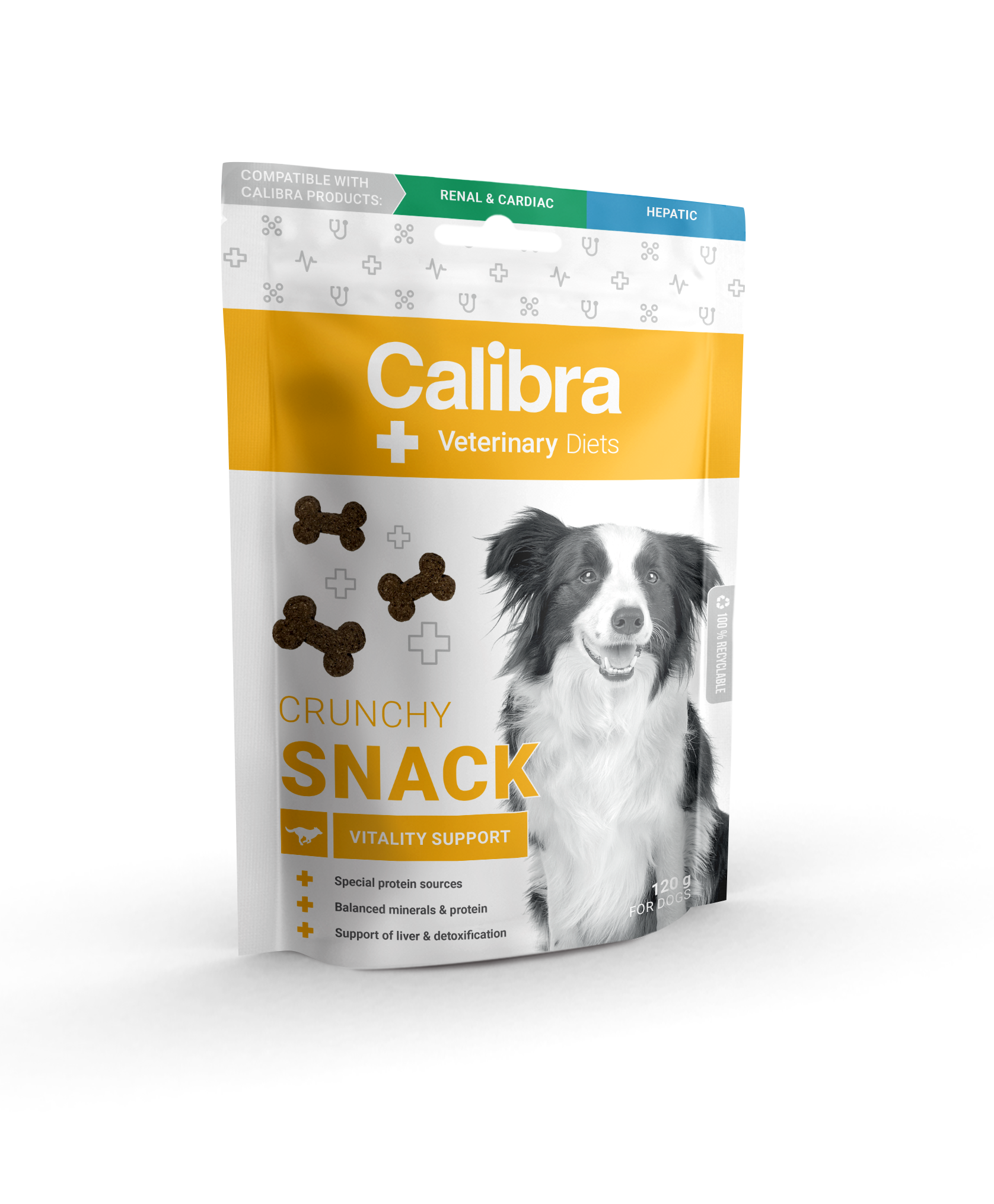 Calibra Veterinary Diet Crunchy Snack Vitality Support 7 x 120 g för hundar