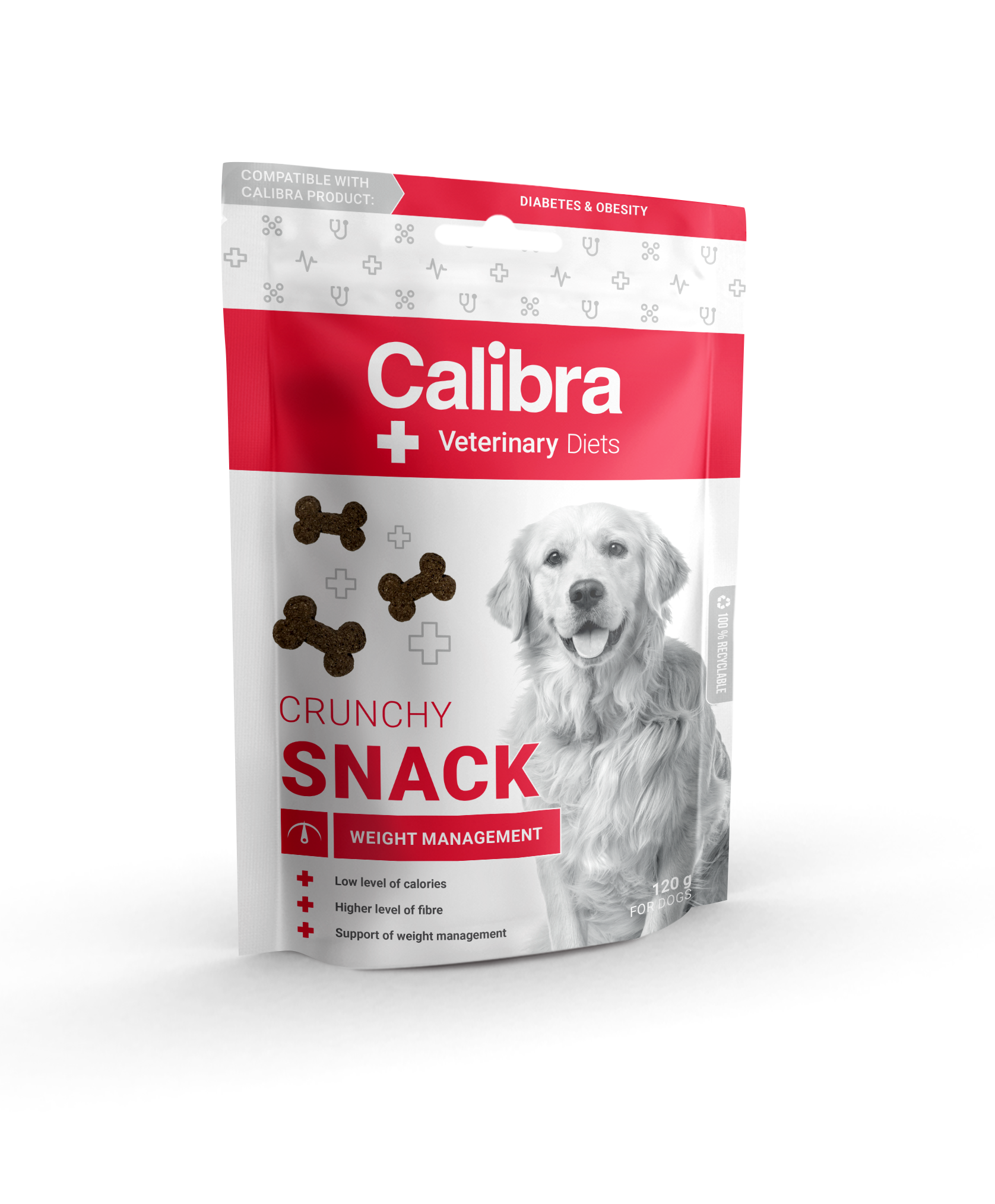 Calibra Veterinary Diet Crunchy Snack Weight Management 7 x 120 g för hundar